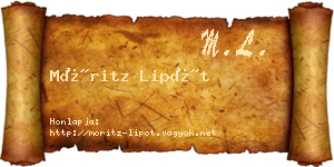 Móritz Lipót névjegykártya